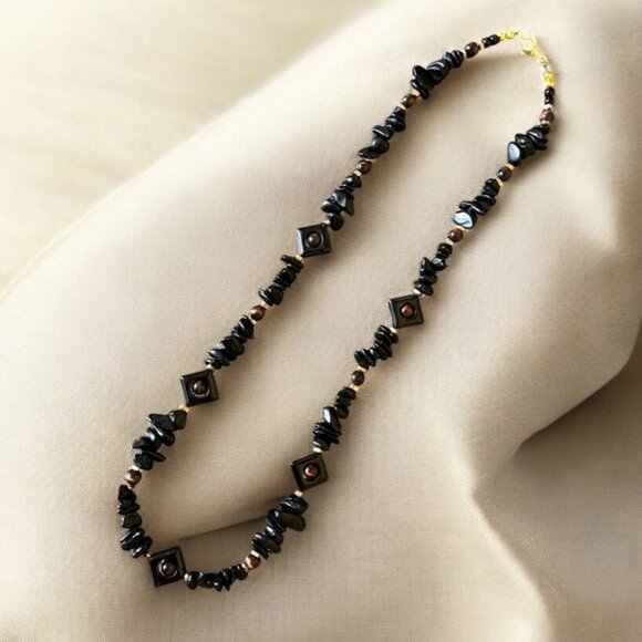 Black Onyx Necklace and Earring Set - Picture 1 of 5